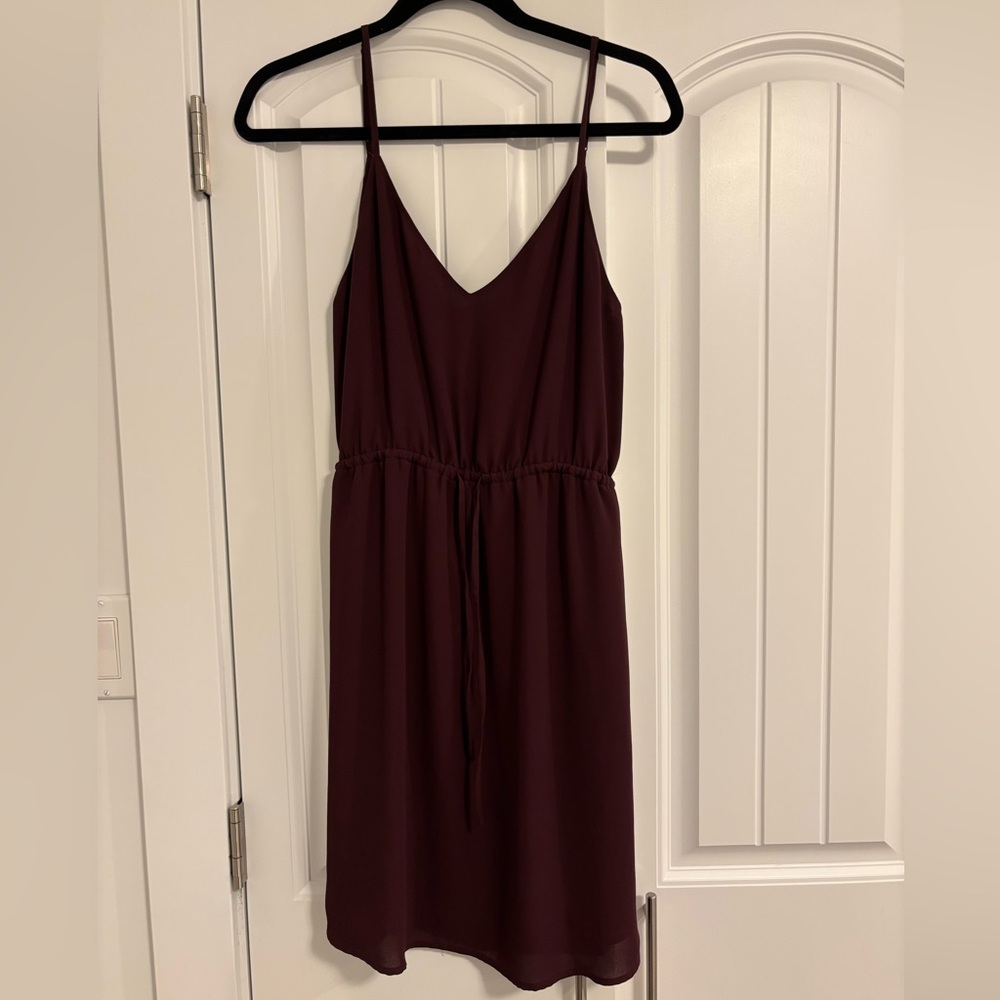 Babaton Deep Burgundy Midi Dress